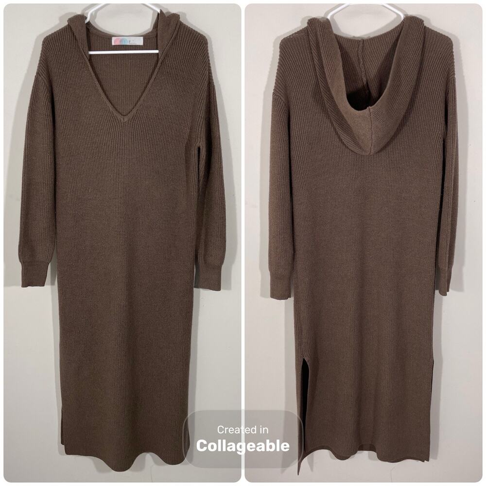 Free People FP Beach Claudia Knit Midi Sweater Dress Size XS Oversized Hoodie
